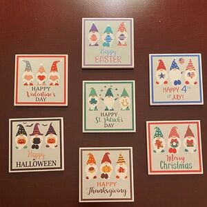 Holiday Gnome Decorative Coaster Set